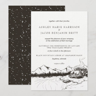 Invitación a la boda de invierno en la montaña rus