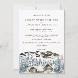 Invitación a la boda de invierno en la montaña rus