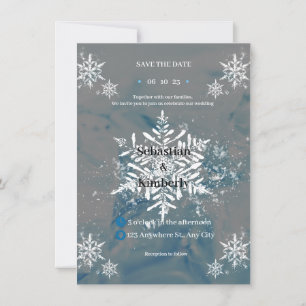 Invitación a la boda de invierno en negro
