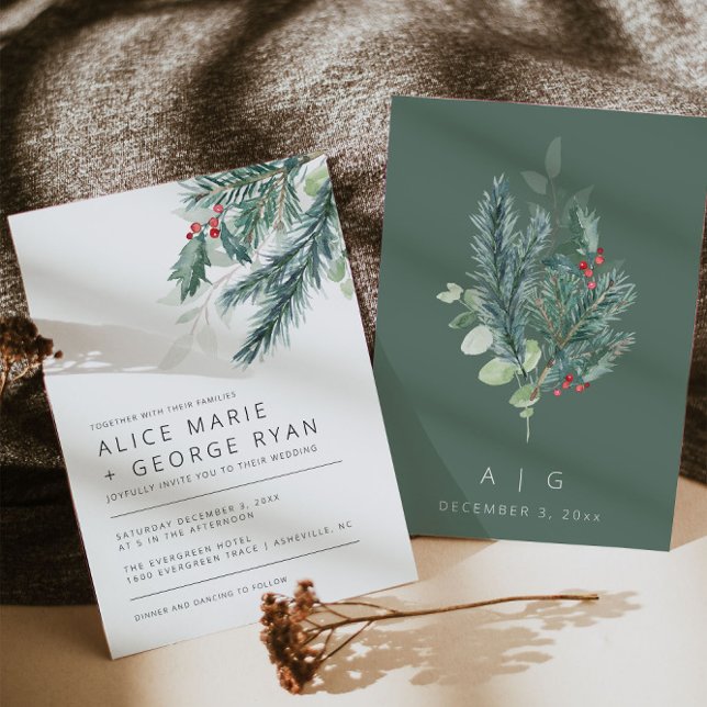 Invitación a la boda de invierno moderno (Subido por el creador)