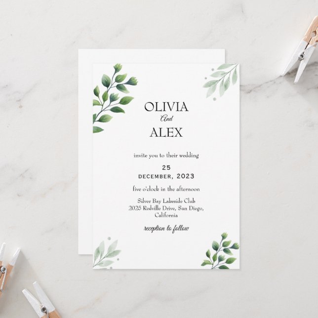 Invitación a la boda de invierno sobre la vegetaci (Anverso/Reverso In Situ)
