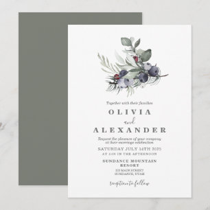Invitación a la boda de Invierno y Verdor