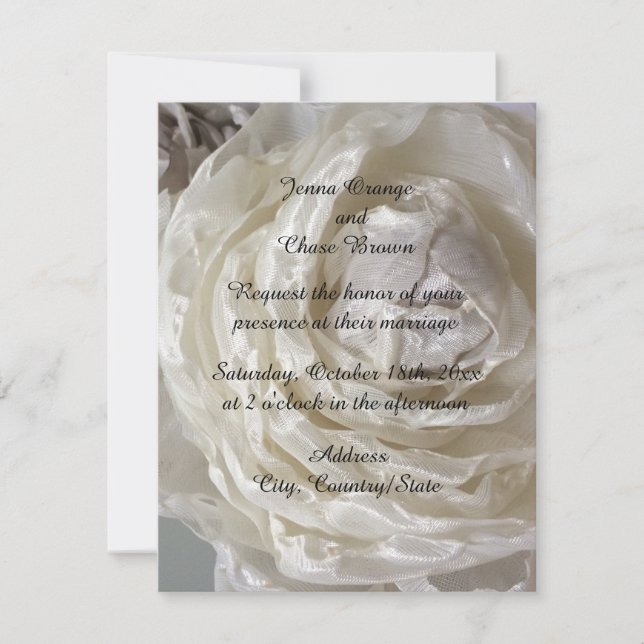 Invitación a la boda de Ivory Peony (Anverso)