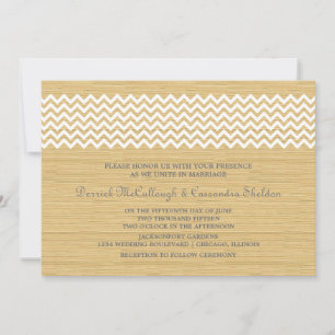 Invitación a la boda de Ivory Rustic Chevron