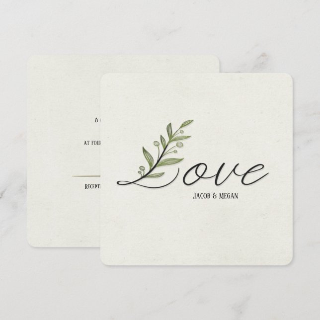 Invitación a la boda de Ivy Leaf Love (Anverso / Reverso)