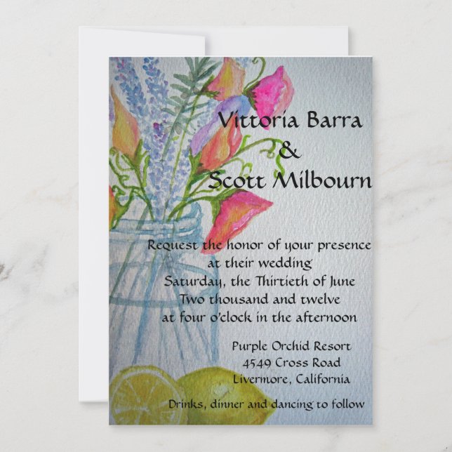 Invitación a la boda de Jar Mason #3 (Anverso)