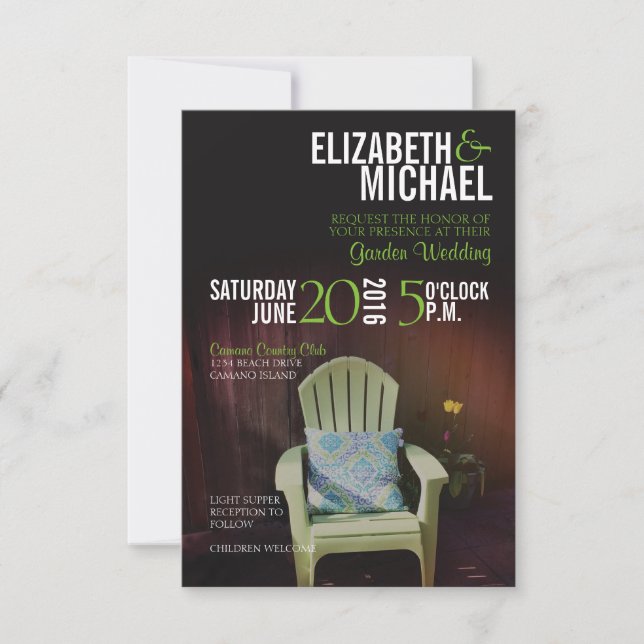 Invitación a la boda de jardín (Anverso)