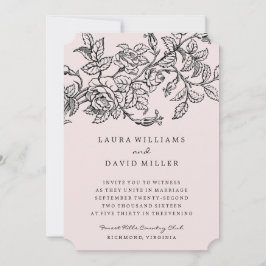 Invitación a la boda de jardín con Rosa floral ros