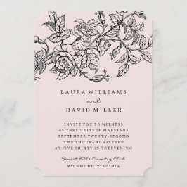 Invitación a la boda de jardín con Rosa floral ros