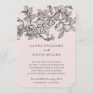 Invitación a la boda de jardín con Rosa floral ros