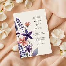Invitación a la boda de jardín de flores silvestre