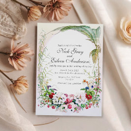 Invitación a la boda de jardín encantada tropical