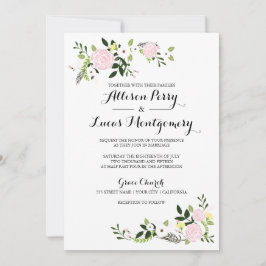 Invitación a la boda de jardín floral - blanco