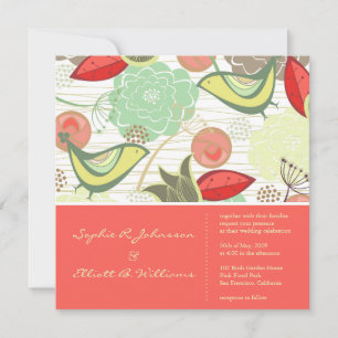 Invitación a la Boda de Jardín Floral de Aves de l