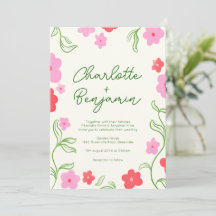 Invitación a la boda de jardín floral lindo y bril