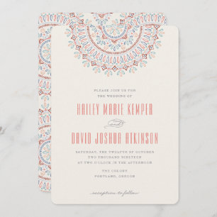 Invitación a la boda de Jardin Mandala - Salmon