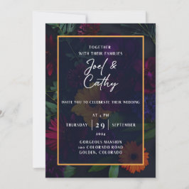 Invitación a la boda de Jewel Toned Florals