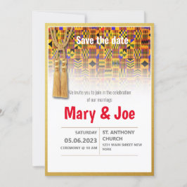 Invitación a la boda de kente de etnia 2