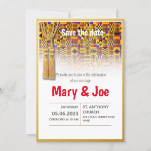 Invitación a la boda de kente de etnia 2