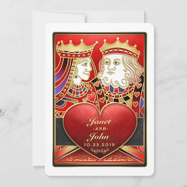 Invitación a la boda de King & Queen Red & Black V (Anverso)