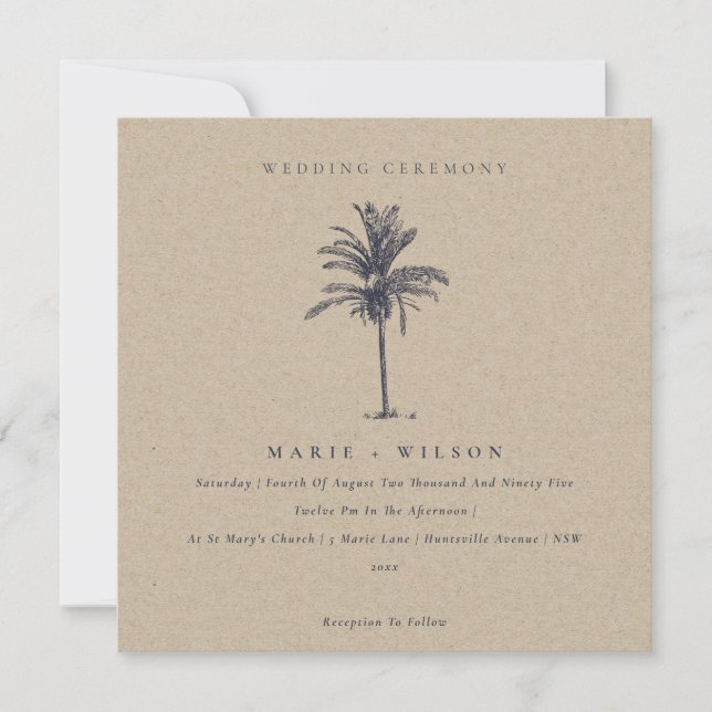 Invitación a la boda de Kraft de la Marina de los  (Anverso)