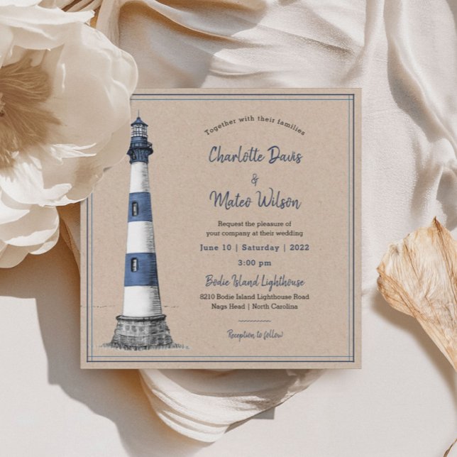 Invitación a la boda de Kraft en el faro blanco az (Subido por el creador)