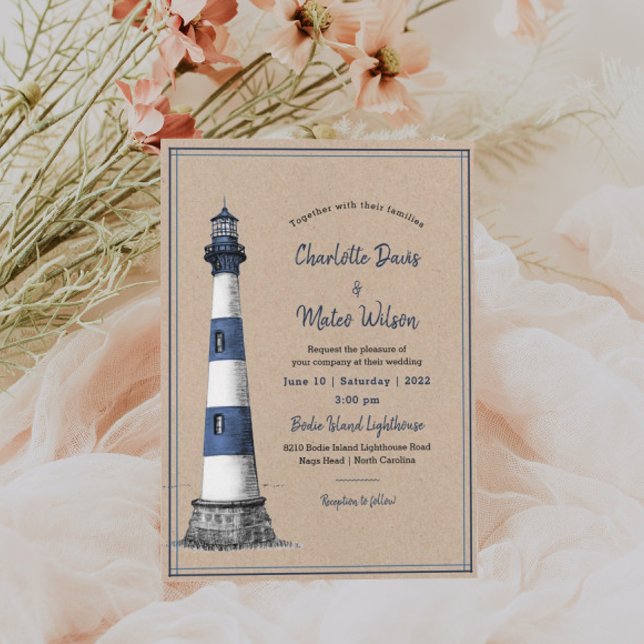 Invitación a la boda de Kraft en el faro blanco az (Subido por el creador)