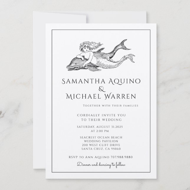 Invitación a la boda de Kraft en Mermaid Beach (Anverso)