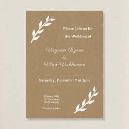 Invitación a la boda de Kraft y Rustic