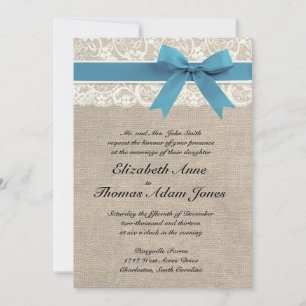 Invitación a la boda de la abrazadera de cinta bla
