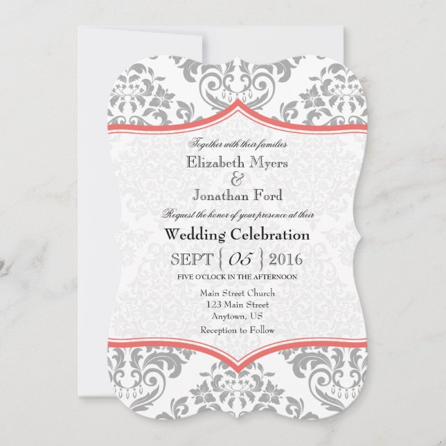 Invitación a la boda de la abrazadera del amortigu (Anverso)