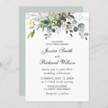 Invitación a la boda de la acuarela de Eucalyptus