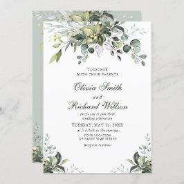 Invitación a la boda de la acuarela de Eucalyptus