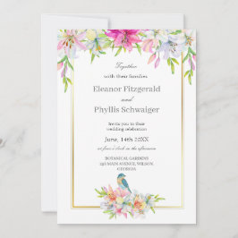 Invitación a la boda de la acuarela de los pájaros