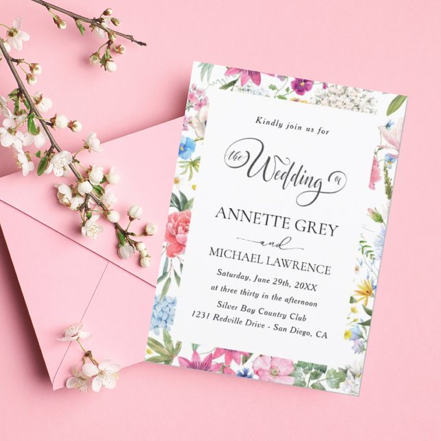 Invitación a la boda de la acuarela de primavera f (Subido por el creador)