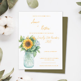 Invitación a la boda de la acuarela de Sunflower M