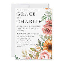 Invitación a la boda de la acuarela del girasol de