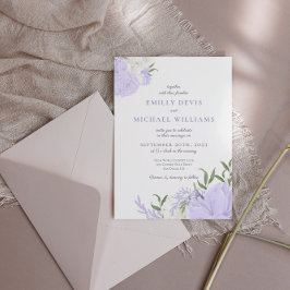 Invitación a la boda de la acuarela del perwinkle 