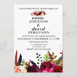 Invitación a la boda de la acuarela floral de Borg