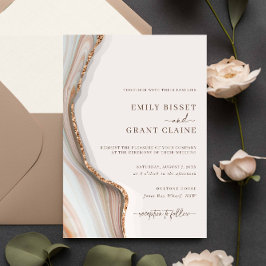 Invitación a la boda de la ágata de mármol de pied