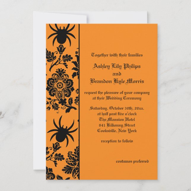 Invitación a la boda de la Araña del Damasco (Anverso)