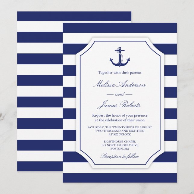 Invitación a la boda de la banda de la Marina de A (Anverso / Reverso)