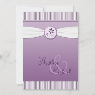 Invitación a la boda de la banda morada de Lavende