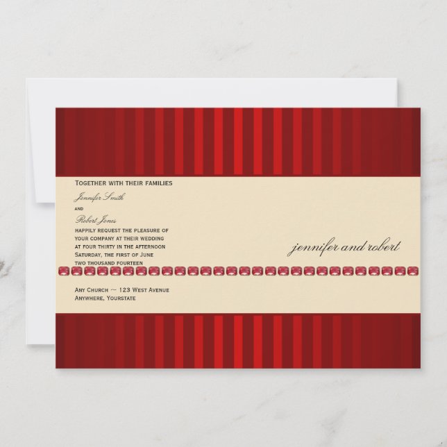 Invitación a la boda de la banda roja y la banda d (Anverso)