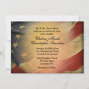 Invitación a la boda de la Bandera Antiamericana