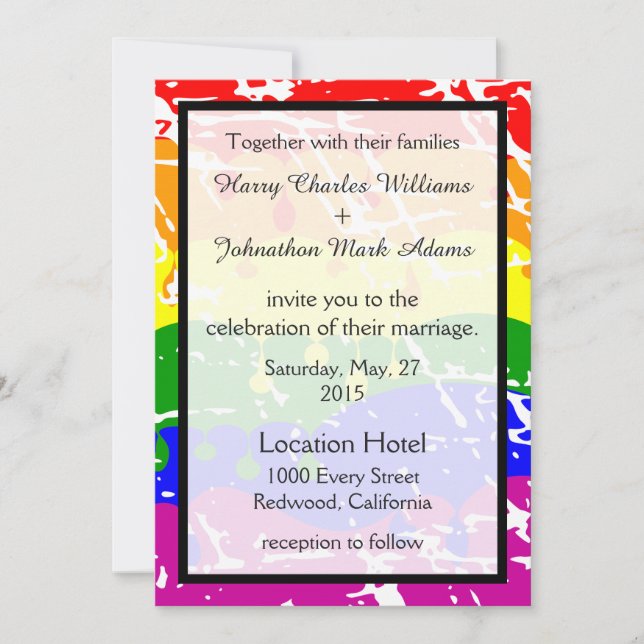 Invitación a la boda de la bandera de la bandera a (Anverso)