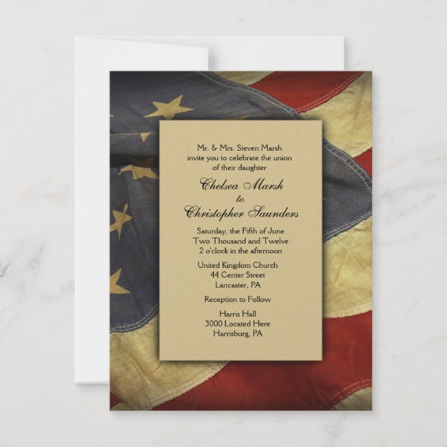 Invitación a la boda de la bandera de los Estados  (Anverso)