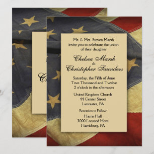 Invitación a la boda de la bandera de los Estados 