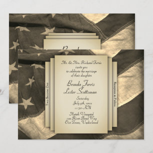 Invitación a la boda de la bandera de los Estados 