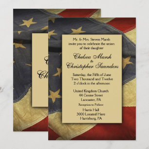 Invitación a la boda de la bandera de los Estados 
